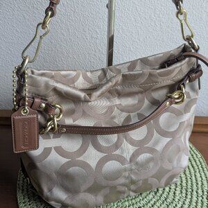 Coach Op Art Brooke Sateen Convertible Tote Satchel Shoulder Bag